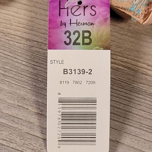 Hers by Herman Blue Lace Bra & Panty Set Sz 32B - Picture 7 of 9